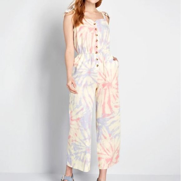 Modcloth Every Waking Momentum Tie Dye Jumpsuit - Picture 3 of 4